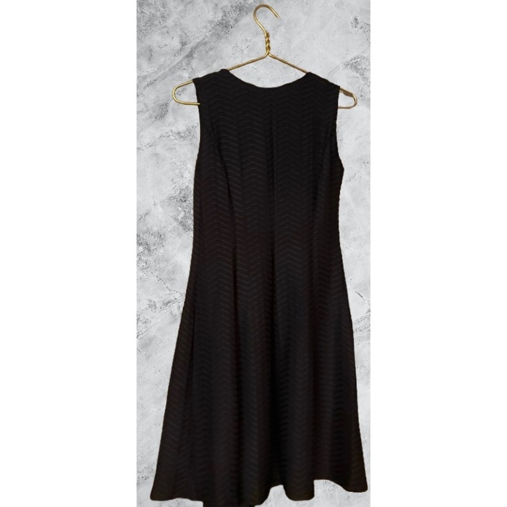 Enfocus Studio Womens Black Textured Chevron Fit and Flare Dress 8 10023